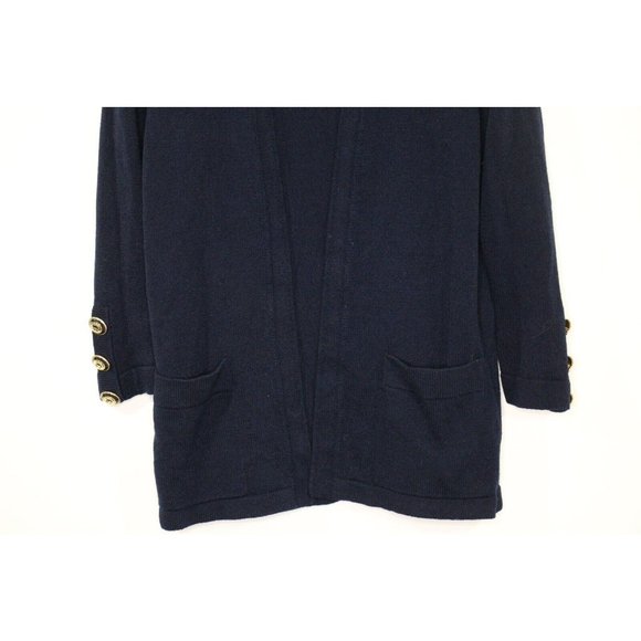 St. John Womens Medium Padded Shoulder Open Cardigan Blazer Q906 - Picture 3 of 7